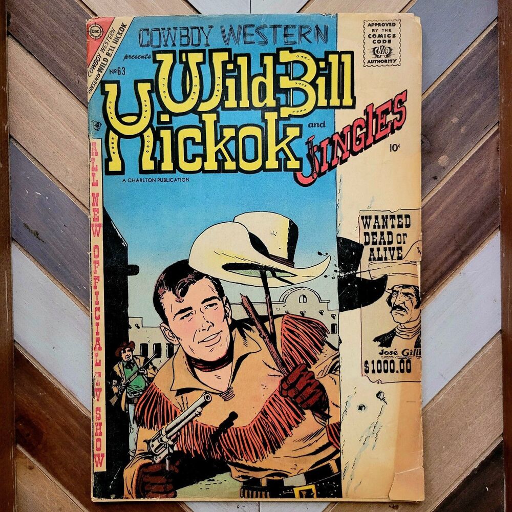 COWBOY WESTERN: WILD BILL HIKOCK & JINGLES #63 G/VG (Charlton 1957) Western 10-c